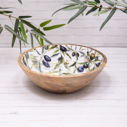 Mango wood enamelled olive - mango,