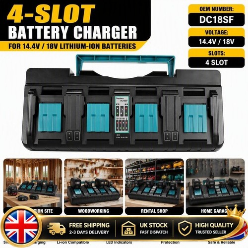 Ports dc18sf fast charger - 4-ports,