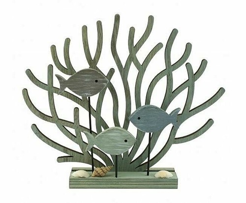 Coral fish wooden ornament - fish,