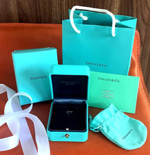 Genuine Tiffany & Co Packaging Leather Necklace Box in Hard Box Pouch,Ribbon