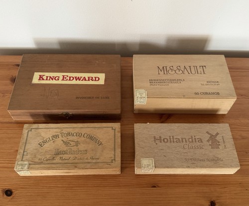 Vintage wooden cigar boxes lot - vintage,