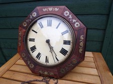 Antique Postman's Rosewood Wall Clock Spares Repair.