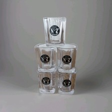 Jack Daniel’s Old No 7 Brand Heavy Square Shot Glasses X 5 Man Cave Home Bar .  