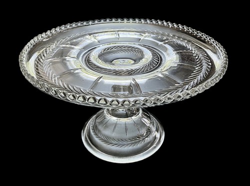 Vintage cut glass clear cake - vintage,