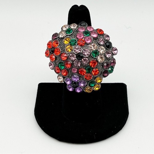 Multicolored rhinestone floral - rhinestone,