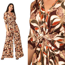 Ladies Palazzo Beige Floral