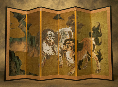 Japanese folding screen byobu - japanese,