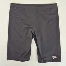 SPEEDO Swim Shorts 34 Black Mens Elastic Waist Logo Stretch Tight