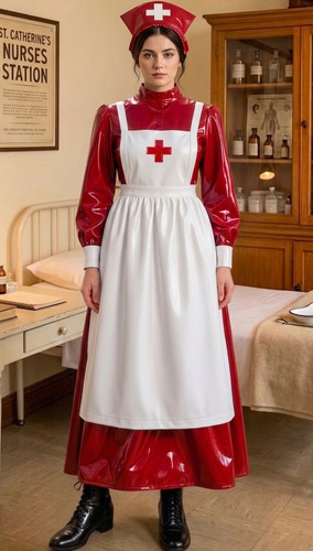 Custom made shiny pvc nurse - custom,