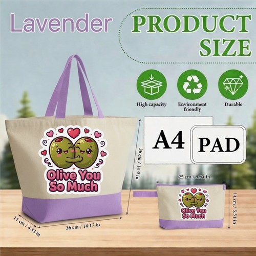 Olive you much canvas tote - you, so