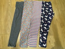 4 X NEXT LEGGINGS, AGE 10 YEARS, RAINBOWS/UNICORN/STRIPED