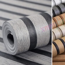 Modern Wooden Slat Black Wallpaper 3D Wood Panel·Faux Effect Stripe Feature Deco