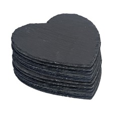 12x Heart Slate Placemats 25cm