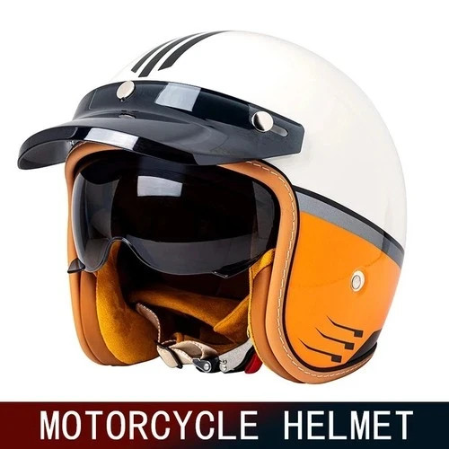Retro open face - open, motorbike
