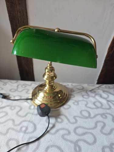Green banker table lamp - green,