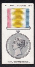1916 British Empire Medal Card Kabul CABUL 1842 AFGHANISTAN Queen Victoria
