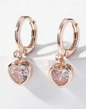 9K REAL GOLD FILLED HEART HOOP