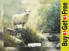 Peaceful Sheep Scene, Oil
