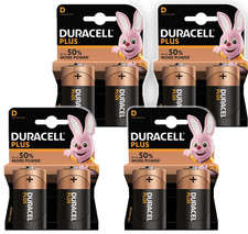 8x Duracell D Size Plus Power