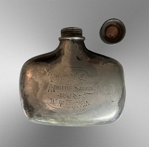1868 antique hip flask james - hip,