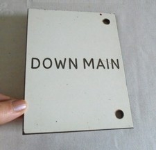 Vintage Traffolyte "Down Main" Railway Signal Box Lever Plate/Sign
