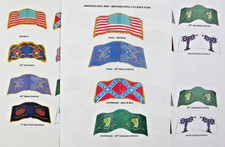 Three A4 paper sheets of Britains Style 1/32-54mm Scale American Civil War Flags