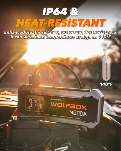 Wolfbox 4000a car jump starter - jump,
