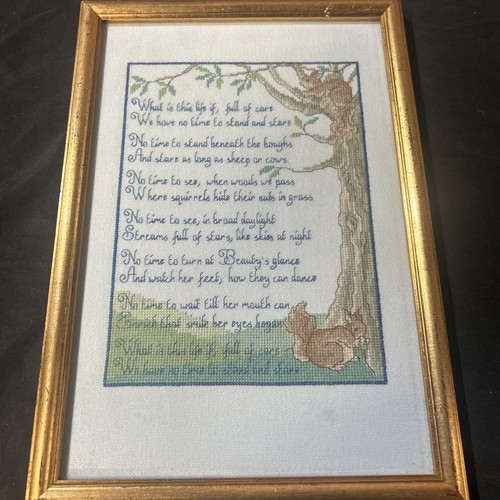 Embroidery poem framed - embroidery,