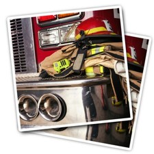 2x Vinyl Stickers Fireman