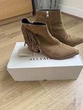 All Saints Tan Suede Fringe
