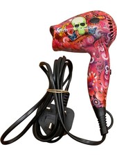 Retro Skull Design Hair Dryer with Floral Print and Safety Test