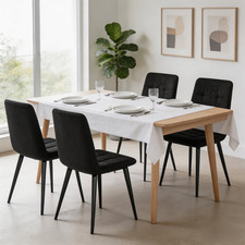 Set of 4 Swivel Velvet Dining