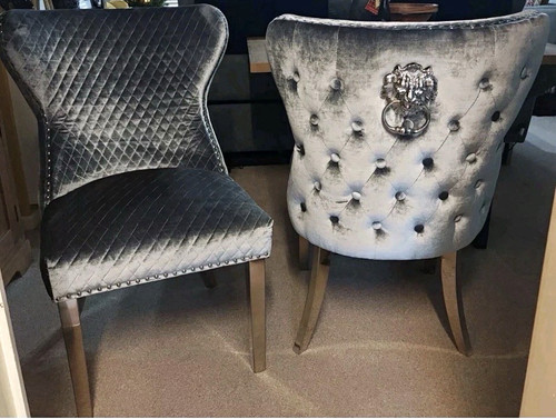 New2x grey silver lion - lion, knocker
