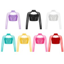 Girls Long Sleeve Dance Crop