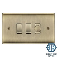 BG Antique Brass 3 Gang Switch