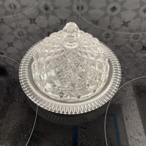 Glass crystal butter - butter, dish