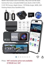 NOVA 4k car Dash Cam -