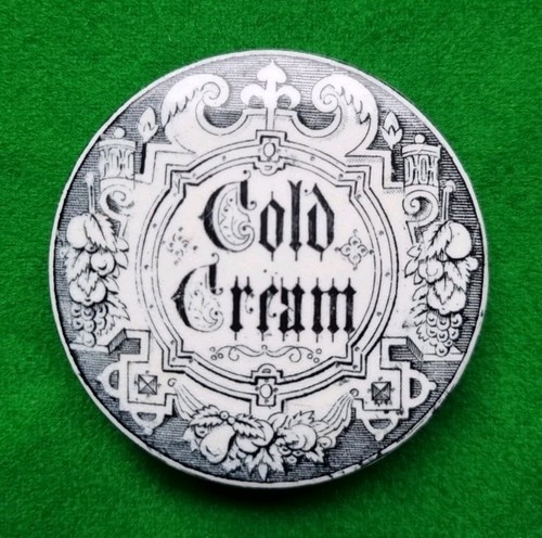 Old antique printed pot lid - antique,