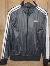 Lonsdale 2 Stripe Grey Tracksuit Jacket -Small