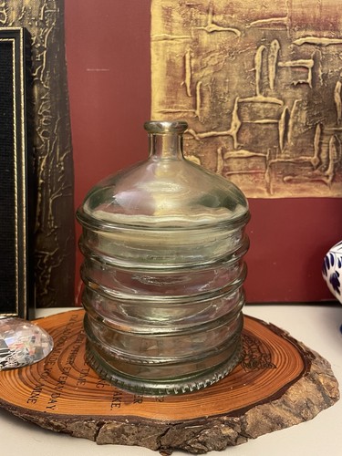Vintage ribbed glass storage - ribbed,