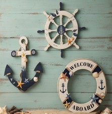 NAUTICAL 3Pc Set Wooden 2D