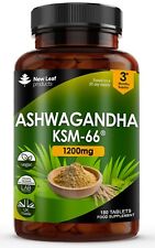 Ashwagandha KSM-66 1200mg - 180 Vegan Root Extract High Strength Tablets
