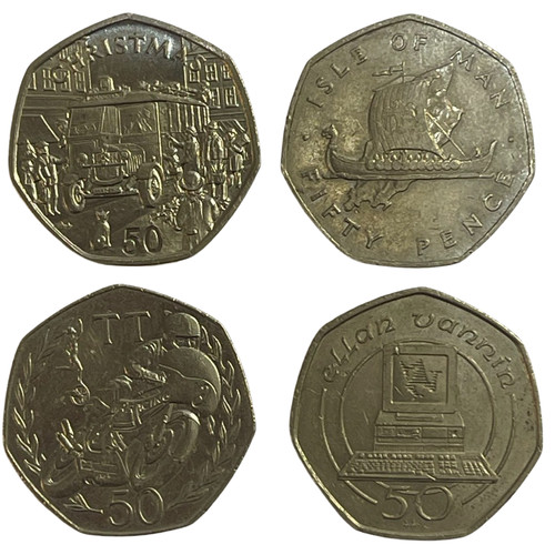 Isle man 50p pence large - man, pence-