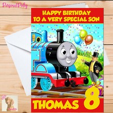 Personalised Thomas The Tank Engine Card Birthday Unofficial Conductor Train