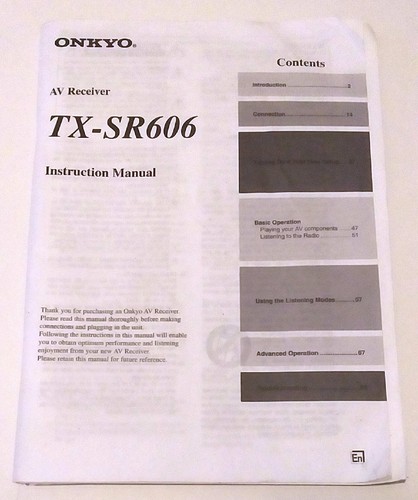 Genuine onkyo sr606 - tr-sr606, av