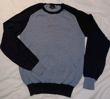 Mens Simon Carter Premium Merino  Wool Jumper Size M P2P20in Blue/Black Italy
