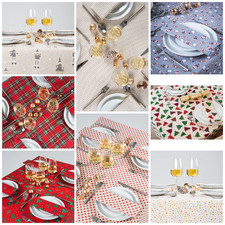 Christmas Tablecloth 100% Cotton – Festive Holiday Dining Room Kitchen Décor