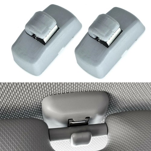 Grey sun visor clips - 2x,
