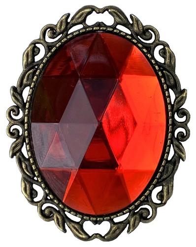 Brooch with faceted stone - brooch,
