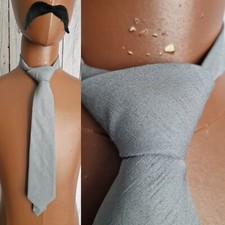 St Michael Vintage 1980s Tie in Grey Polyester Made UK BA53